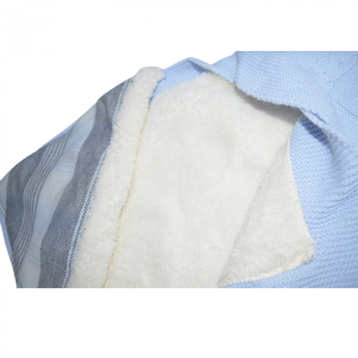 Paturica de infasat tip port bebe 120 x 80 cm Mini Junior PT-MJ46, Albastru [2]