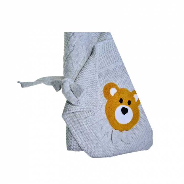 Paturica de infasat tip port bebe, 90 x 80 cm, Mini Junior PT3705G, Gri [4]