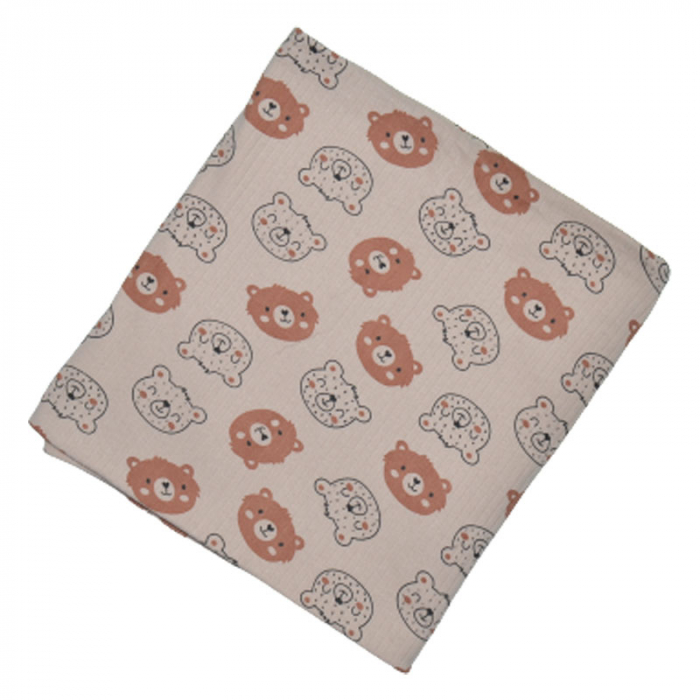 Paturica din bumbac pentru copii 90 x 80 cm Mini Junior P240623-2, Maro [1]