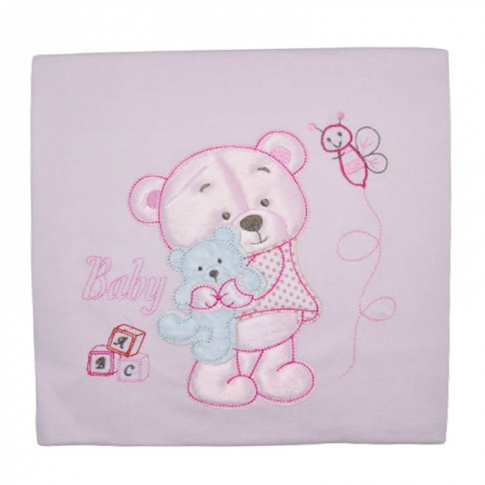 Paturica din bumbac pentru fete 85 x 80 cm Babush 947-R, Roz [2]