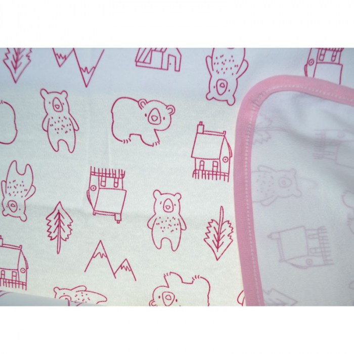 Paturica din bumbac pentru fete 70 x 70 cm Mini Junior 090923-9, Alb [2]