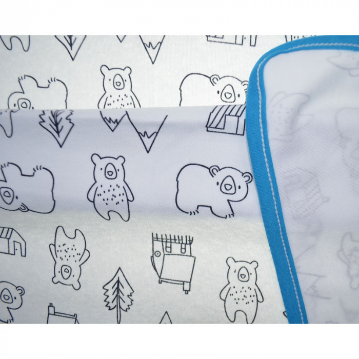 Paturica din bumbac pentru baieti 70 x 70 cm Mini Junior 090923-10, Alb [2]