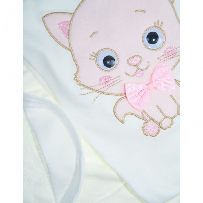 Paturica din bumbac pentru fete 90 x 86 cm Mini Junior P240623-6, Alb [3]