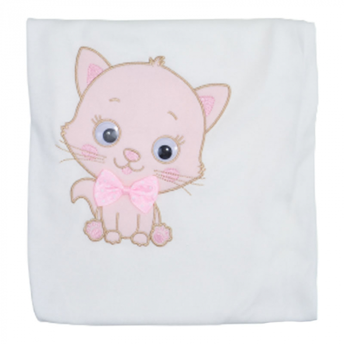 Paturica din bumbac pentru fete 90 x 86 cm Mini Junior P240623-6, Alb [2]