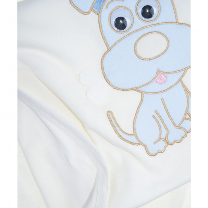 Paturica din bumbac pentru baieti 90 x 86 cm Mini Junior P240623-7, Alb [3]