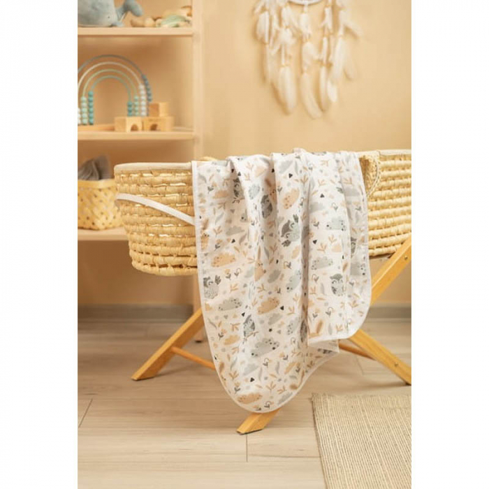 Paturica muselina din bumbac 100 x 80 cm pentru copii Sensillo SILLO-42720, Multicolor [5]