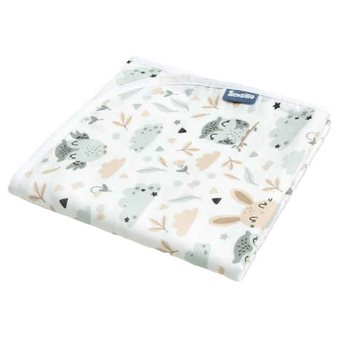 Paturica muselina din bumbac 100 x 80 cm pentru copii Sensillo SILLO-42720, Multicolor [1]