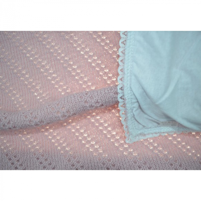 Paturica crosetata pentru fete 75 x 75 cm Mini Junior 090923-14, Roz [2]