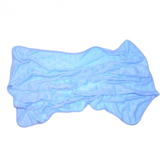 Paturica pufoasa pentru copii, cu inimioare, 90 x 85 cm, Mini Junior PTR2108A, Albastru [2]