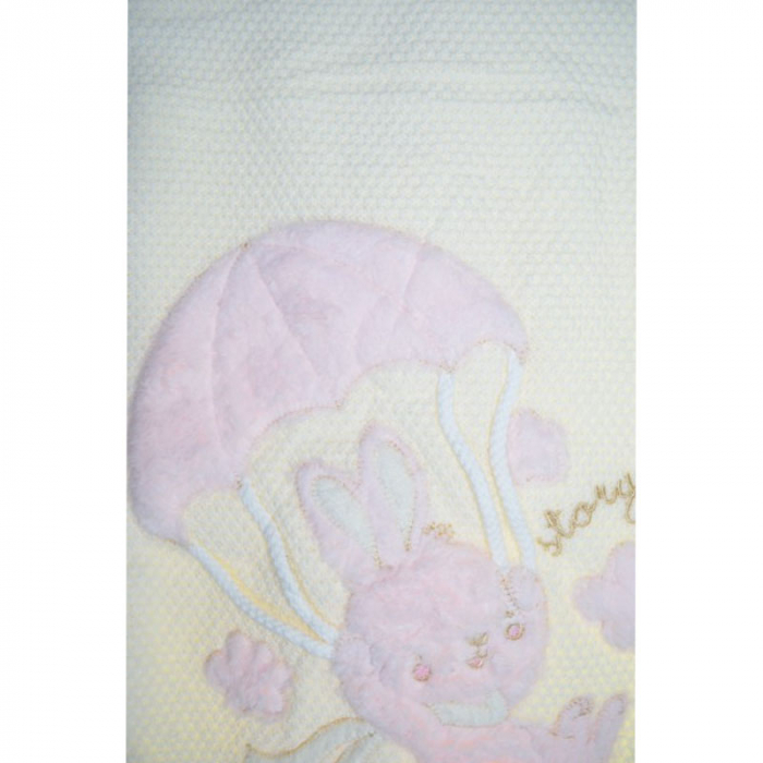 Paturica tricotata din acril pentru copii 80 x 80 cm Story Baby 080823-5, Crem [4]