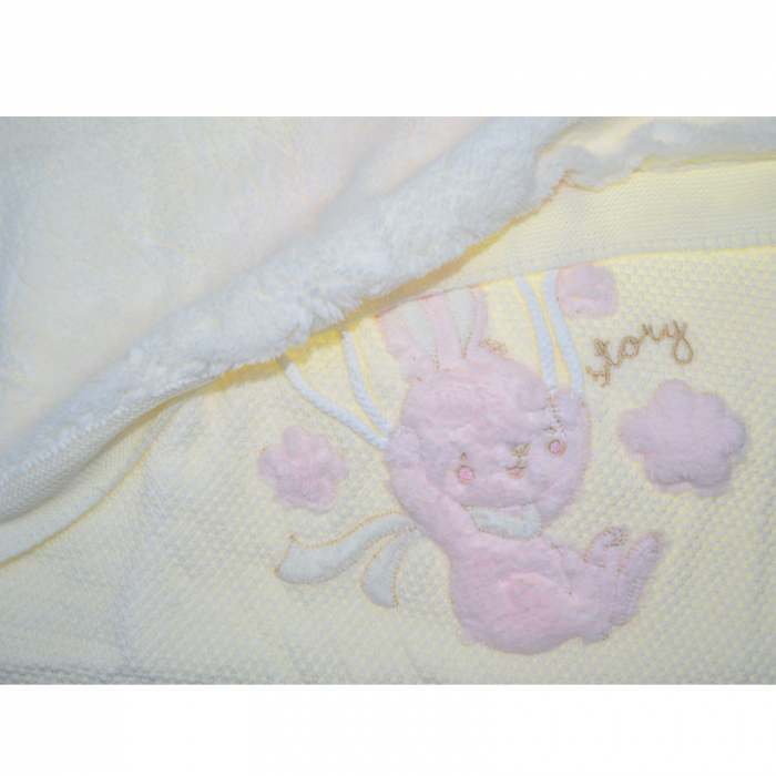 Paturica tricotata din acril pentru copii 80 x 80 cm Story Baby 080823-5, Crem [2]