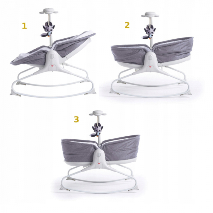Patut 3 in 1 pentru copii Tiny Love Rocker Napper Transat 862157, Gri [4]