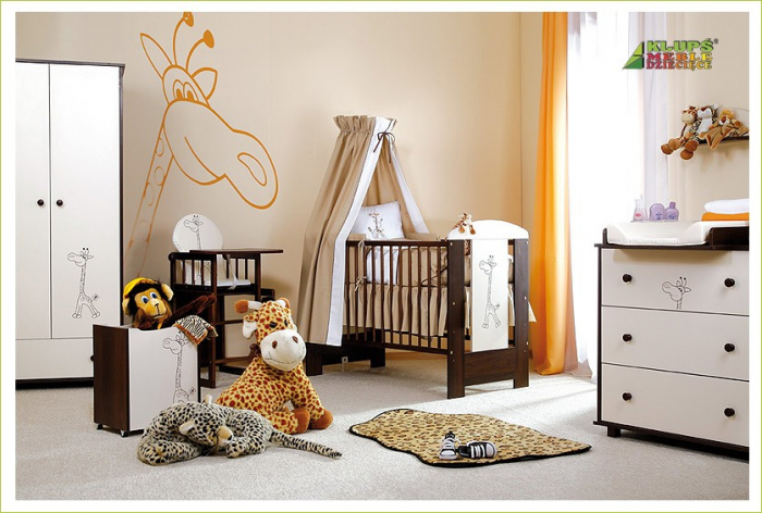 Patut din lemn pentru copii KLUPS Safari Girafa PLKG2-V, Multicolor [2]