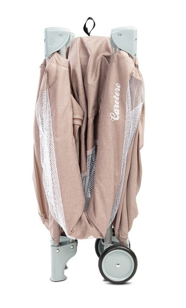 Patut pliabil, ideal pentru calatorii, joaca dar si patut traditional BASIC PLUS Caretero 300355, Bej [9]