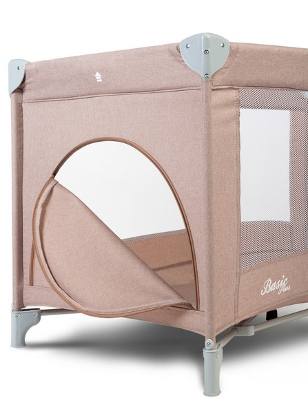 Patut pliabil, ideal pentru calatorii, joaca dar si patut traditional BASIC PLUS Caretero 300355, Bej [2]