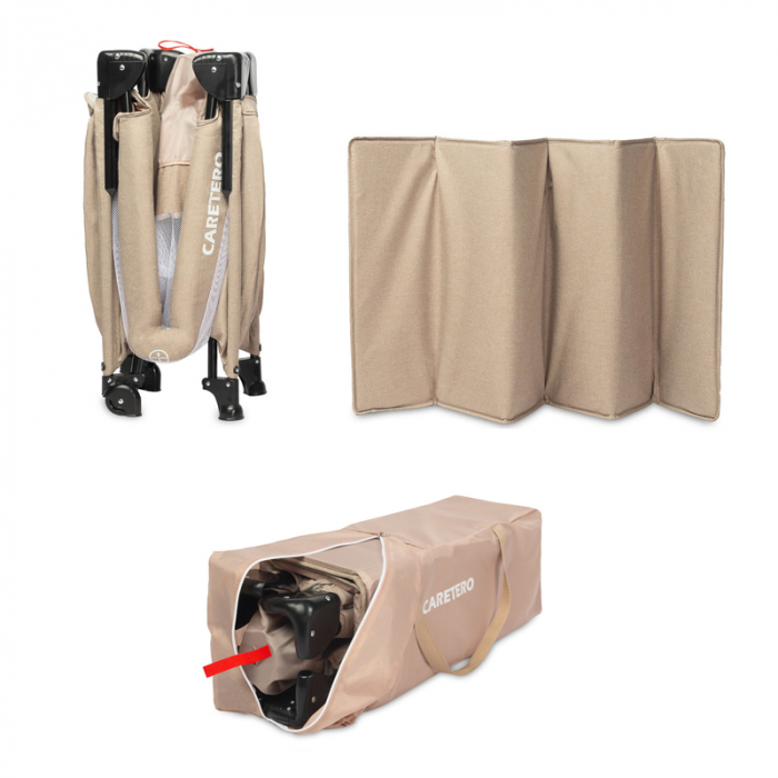 Patut pliabil, ideal pentru calatorii, joaca dar si patut traditional ESTI Caretero 397795, Maro [6]