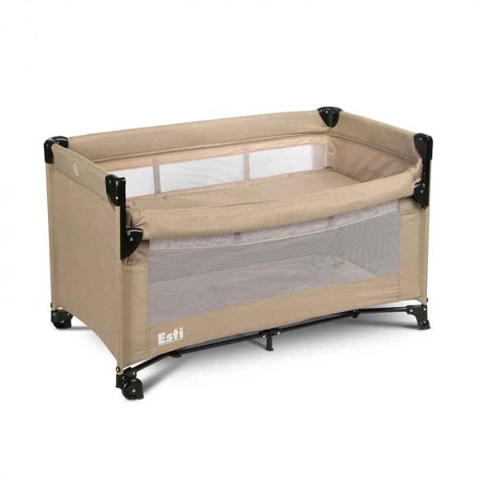 Patut pliabil, ideal pentru calatorii, joaca dar si patut traditional ESTI Caretero 397795, Maro [2]