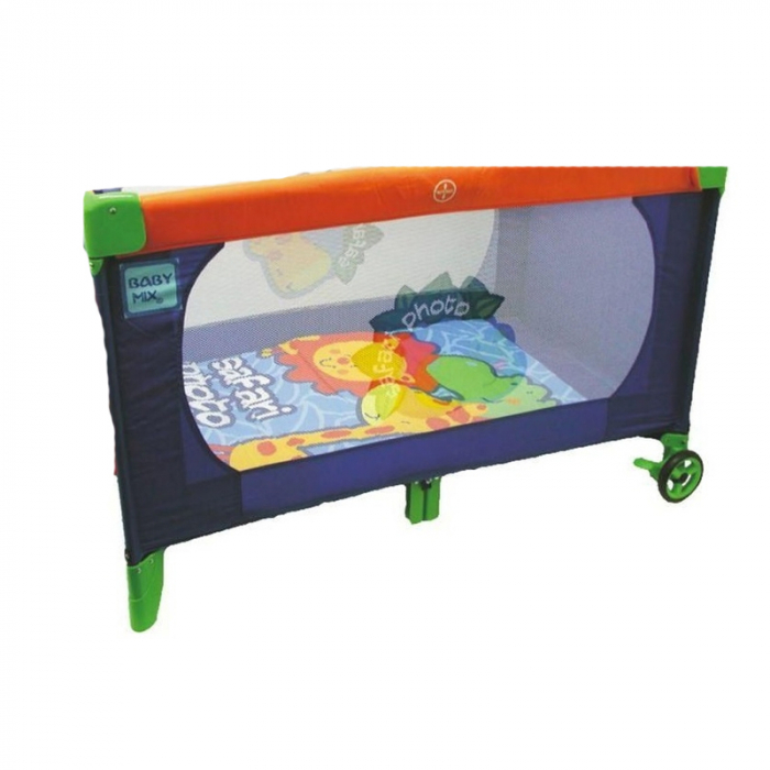 Patut pliabil pentru baieti Baby Mix Safari P665AL, Multicolor [3]