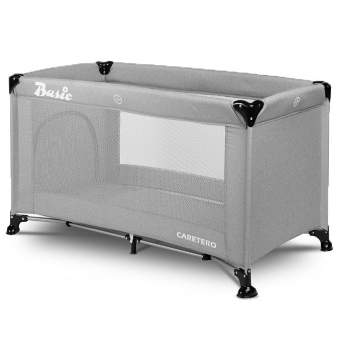 Patut pliant voiaj ultraportabil pentru copii, usor de transportat, ideal pentru calatorii, material rezistent Caretero Basic 290623G, Gri [1]