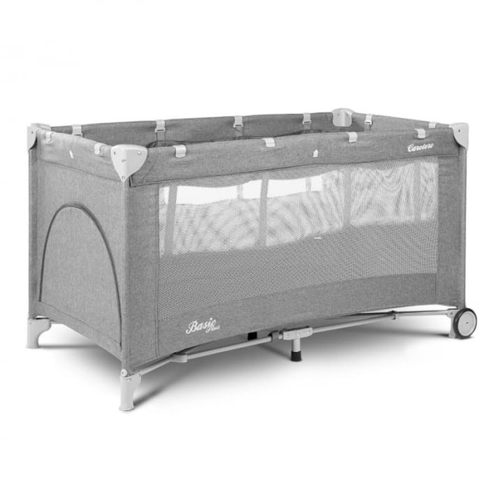 Patut pliant voiaj ultraportabil pentru copii, usor de transportat, ideal pentru calatorii, material rezistent Caretero Basic Plus 290623GR, Gri [2]