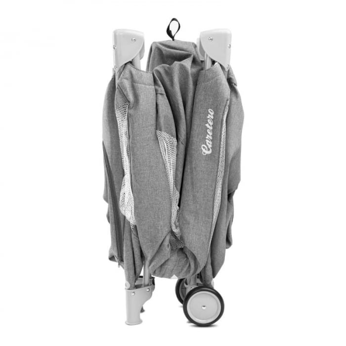Patut pliant voiaj ultraportabil pentru copii, usor de transportat, ideal pentru calatorii, material rezistent Caretero Basic Plus 290623GR, Gri [5]