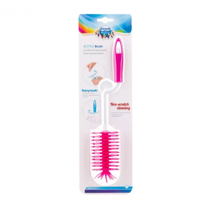 Perie rotativa pentru curatarea biberoanelor Canpol Babies 7/405, Roz [3]