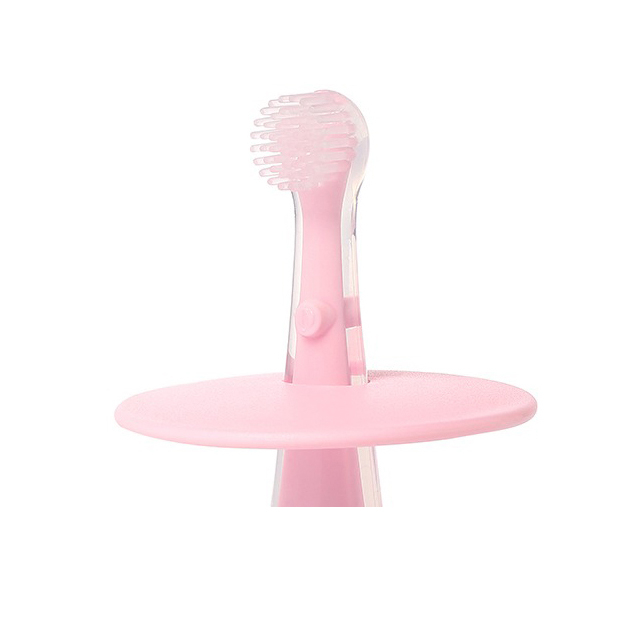 Periuta de dinti cu inel de protectie 6+ luni BabyOno 551/01, Roz [2]
