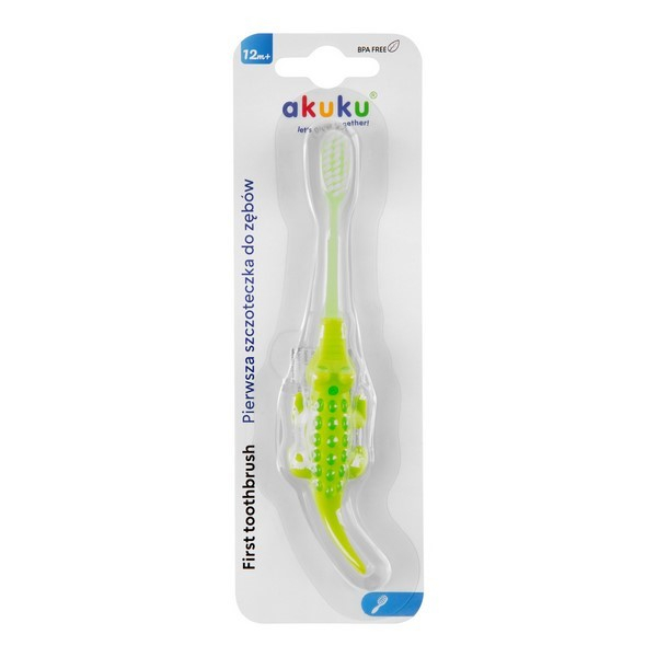 Periuta de dinti cu model crocodil, pentru copii Akuku A0641, Verde [6]