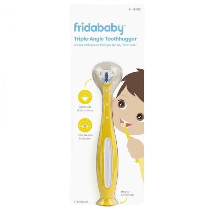 Periuta de dinti cu triplu unghi pentru copii Frida Baby 220287, Galben [3]