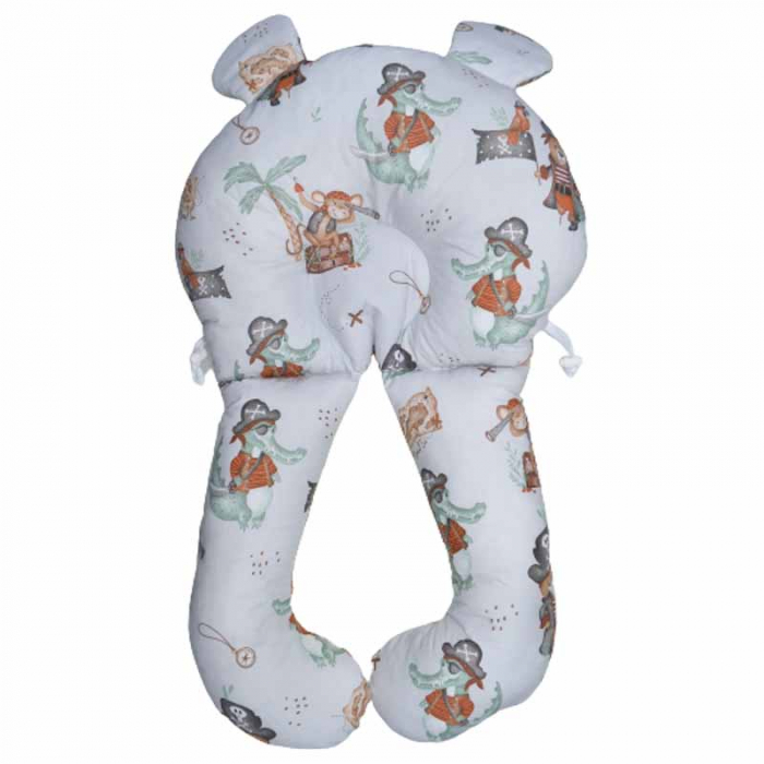 Perna ergonomica sezlong - cocon din bumbac 45 x 70 cm pentru copii MmiNu 462199-1, Multicolor [2]