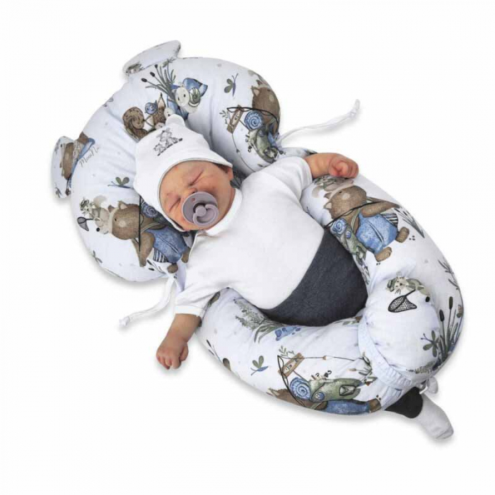 Perna ergonomica sezlong - cocon din bumbac 45 x 70 cm pentru copii MmiNu 462199, Bej [7]