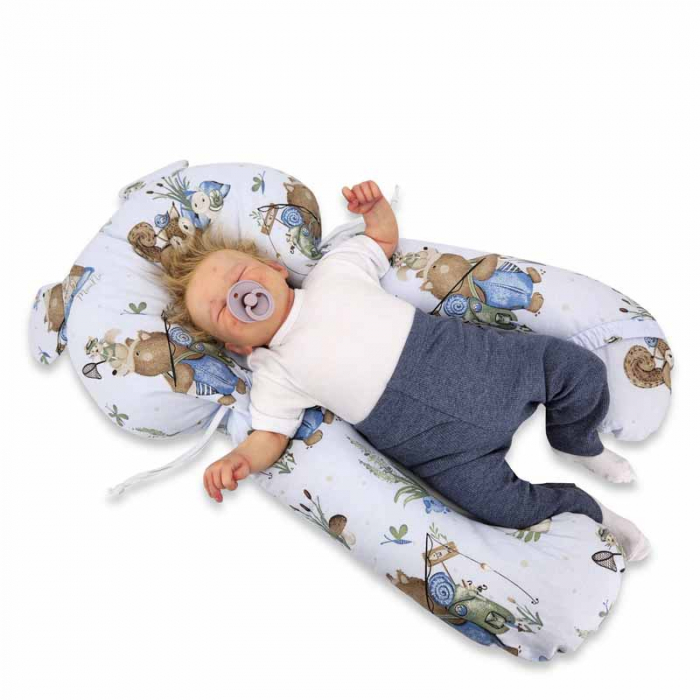 Perna ergonomica sezlong - cocon din bumbac 45 x 70 cm pentru copii MmiNu 462199, Bej [6]