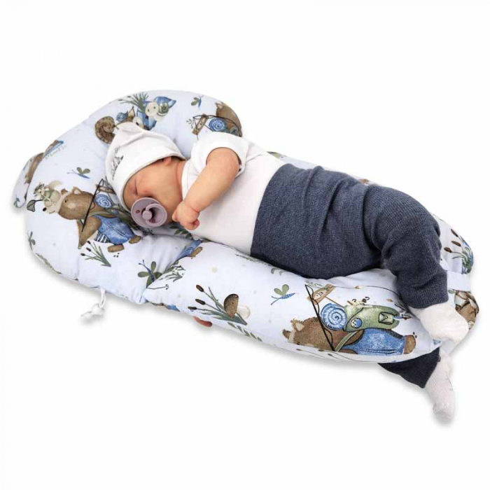 Perna ergonomica sezlong - cocon din bumbac 45 x 70 cm pentru copii MmiNu 462199, Bej [8]