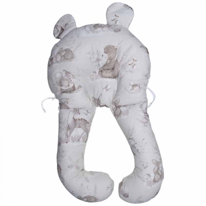 Perna ergonomica sezlong - cocon din bumbac 45 x 70 cm pentru copii MmiNu 462199, Bej [2]