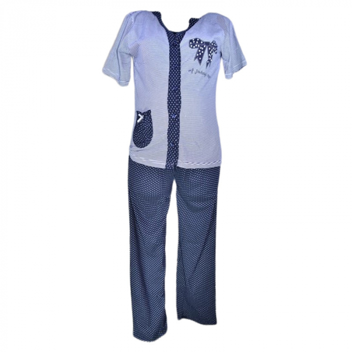 PIjama 2 piese, cu buline, pentru dama, Sevgi 5021B, Bleumarin [1]