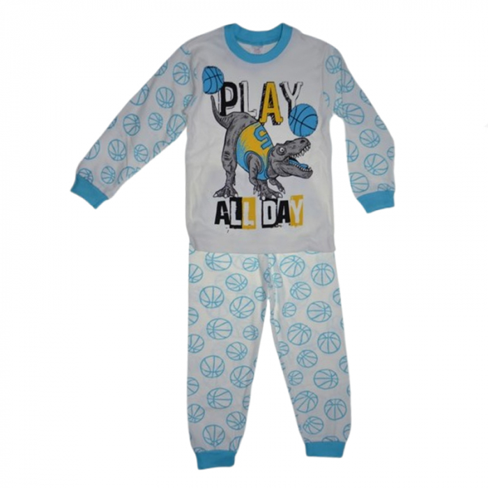 Pijama 2 piese pantaloni si bluza pentru baieti Mini Junior PJM-MJ6, Albastru [1]