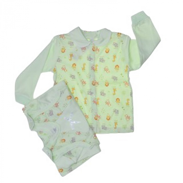 Pijama 2 piese salopeta si bluza pentru baieti Koala K847V, Verdeu [1]