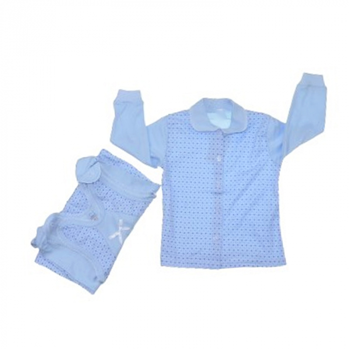Pijama 2 piese salopeta si bluza pentru baieti Koala K847A, Albastru [1]