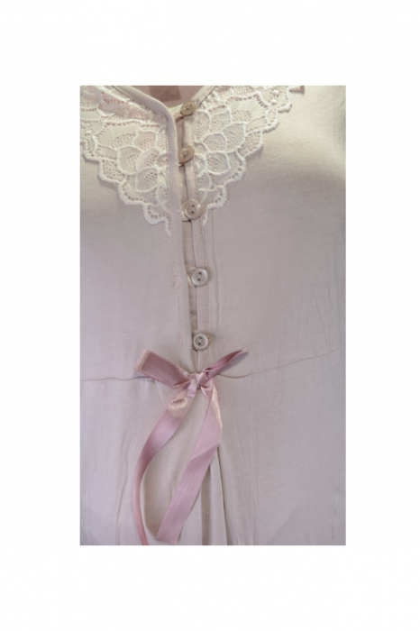 Pijama cu maneca scurta pentru gravide si alaptat Nicoletta 7340-1, Roz [3]