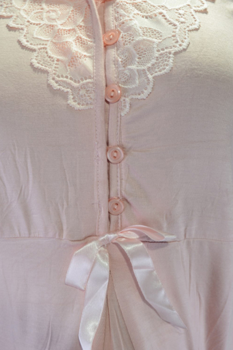 Pijama cu maneca scurta pentru gravide si alaptat Nicoletta 7340, Roz [3]