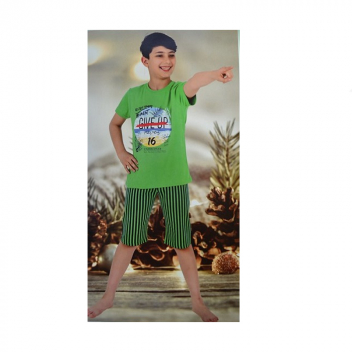 Pijama de vara pentru baieti Mini Junior VTMO-70333, Verde [2]