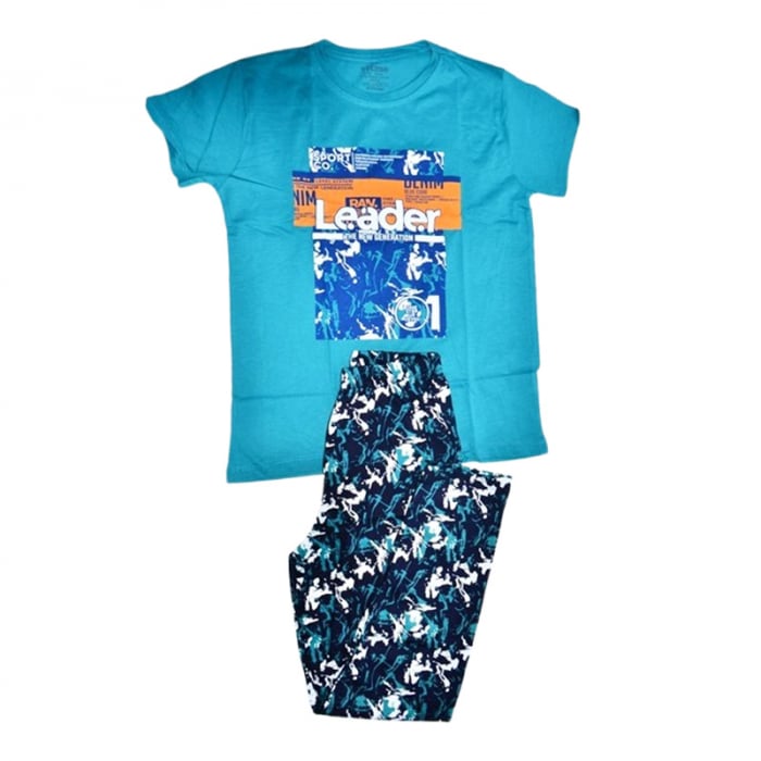 Pijama din 2 piese, pentru baieti, Mini Junior 25453T, Turcoaz [1]