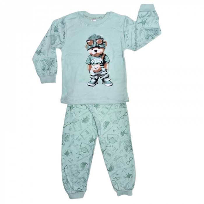 Pijama din 2 piese, pentru baieti, Mini Junior 3994V, Verde [1]