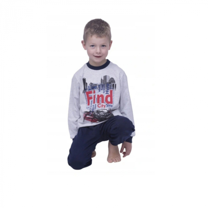Pijama pentru baieti Marcinkowski Max MRKW6G-140-cm, Gri [3]