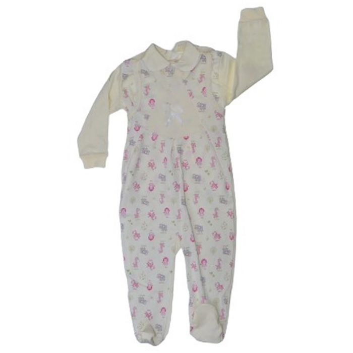 Pijama 2 piese salopeta si bluza pentru fete Koala K847, Galben [2]