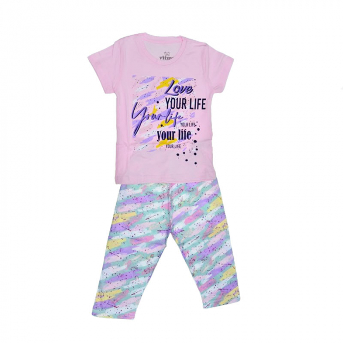 Pijama pentru fete Mini Junior PJ-76748, Roz [1]