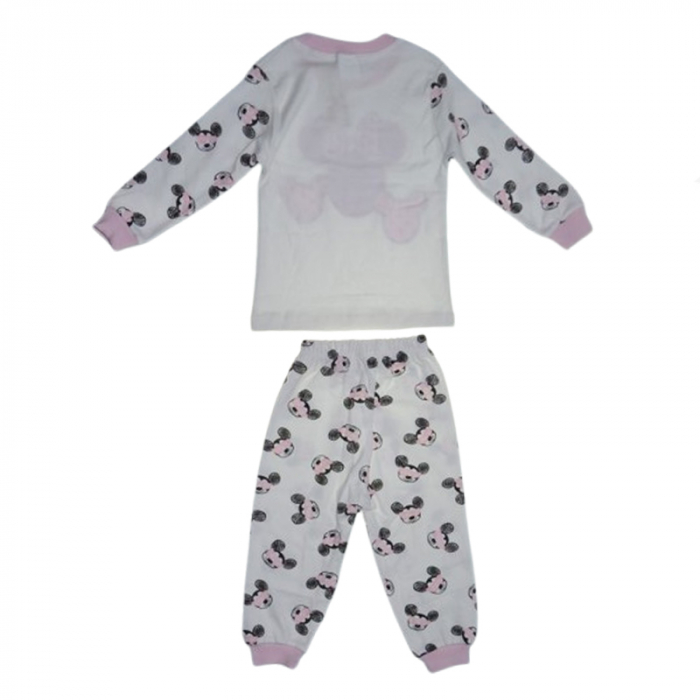 Pijama 2 piese pantaloni si bluza pentru fete Mini Junior PJM-MJ1, Alb [2]