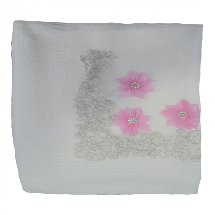 Pled 92 x 83 cm pentru fete Mini Junior 1042, Alb [1]