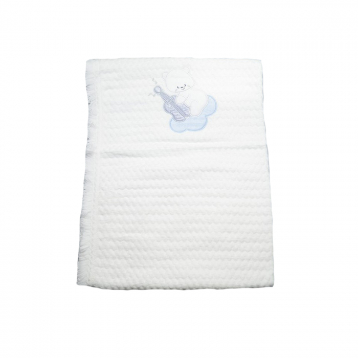 Pled 95 x 85 cm pentru baieti Mini Junior 1034, Alb [1]