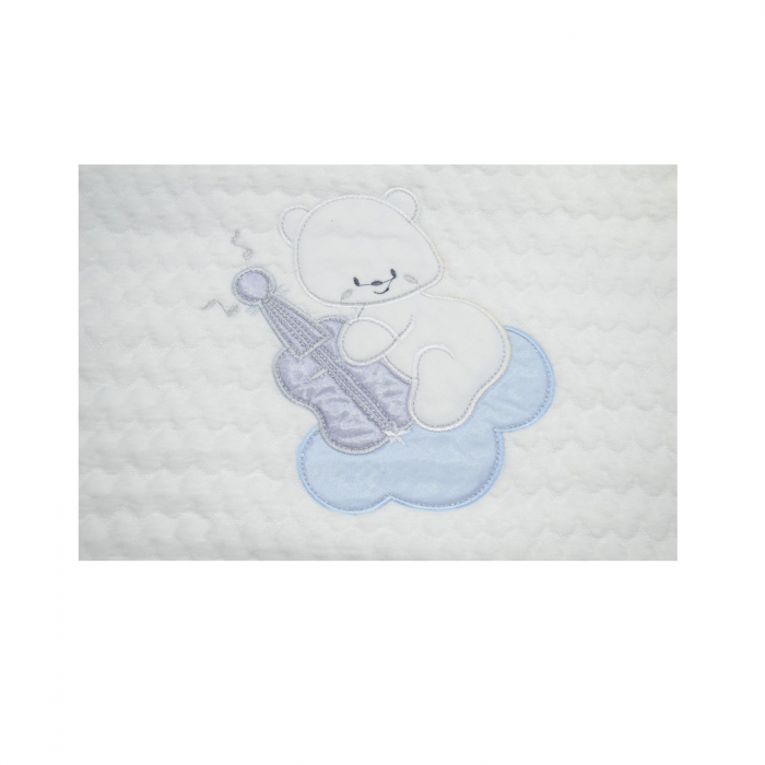 Pled 95 x 85 cm pentru baieti Mini Junior 1034, Alb [2]